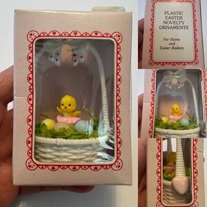 Vintage Easter Chick Basket Ornament 1988 Miniature Miniatures collectible tiny